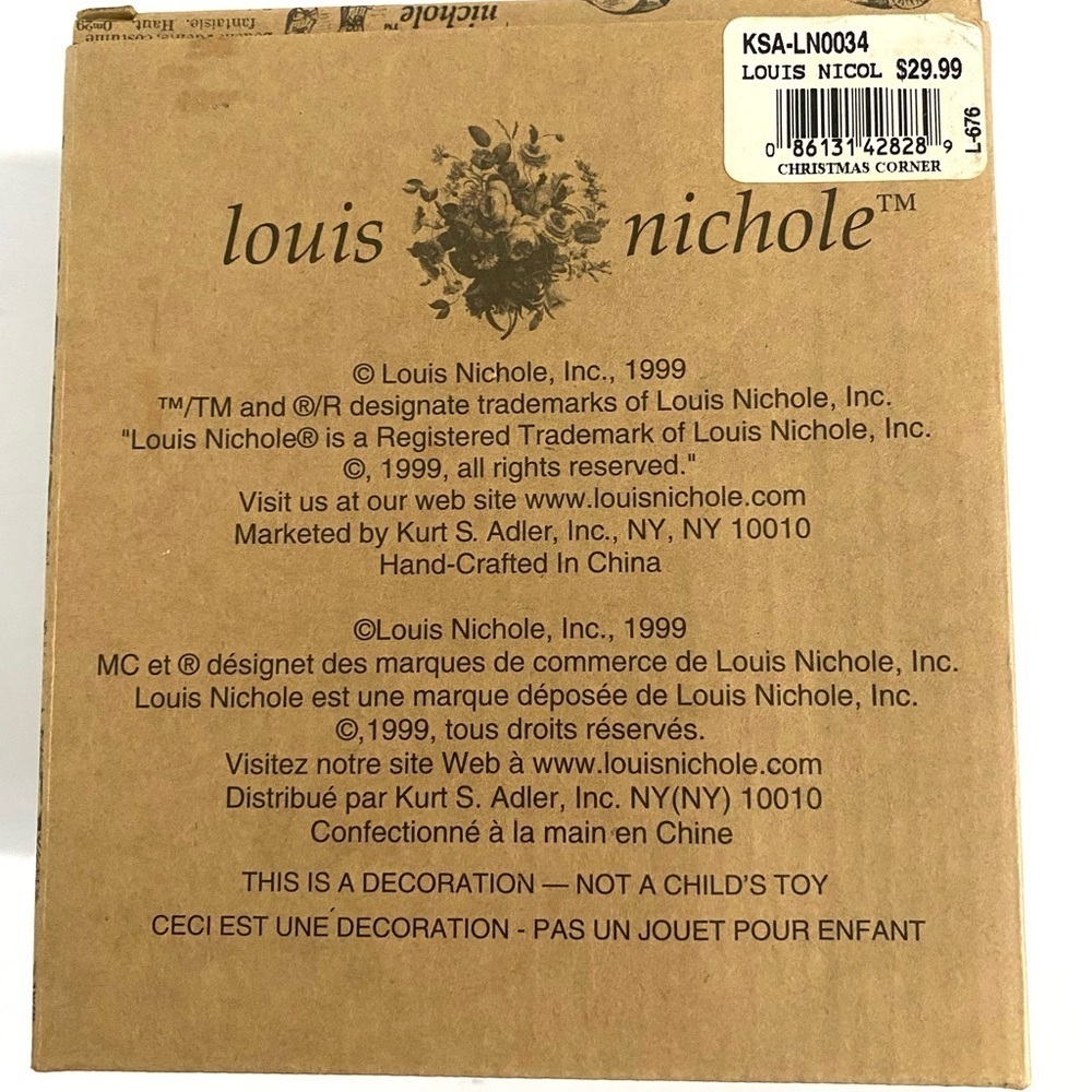 Vintage NIB Kurt Adler Louis Nichole Christmas Victorian Angel Ornament - Picture 2 of 8